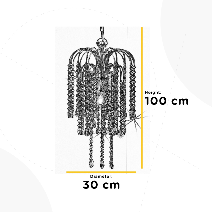 ONLI - Sietynas, kabinamas ant grandinės PIOGGIA 1xE27/22W/230V blizgus chromas