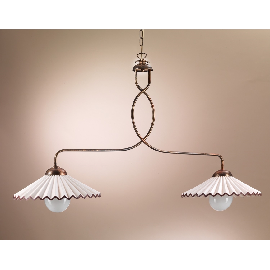 ONLI - Sietynas, kabinamas ant grandinės ROSINA 2xE27/22W/230V bronza