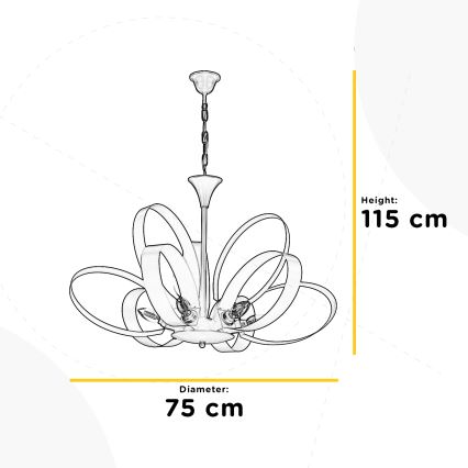 ONLI - Sietynas, kabinamas ant grandinės SERENA 6xE14/6W/230V balta