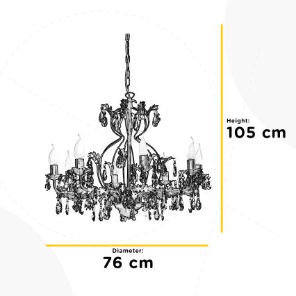 ONLI - Sietynas, kabinamas ant grandinės TERESA 8xE14/6W/230V bronza