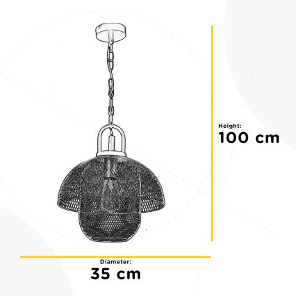 ONLI - Sietynas, kabinamas ant grandinės ZAIR 1xE27/22W/230V juoda/sidabras