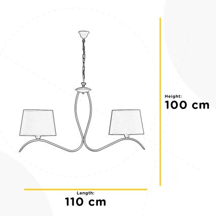 ONLI - Sietynas, kabinamas ant grandinės ZEN 2xE27/22W/230V