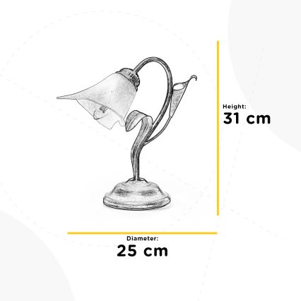 ONLI – Stalinė lempa LUCREZIA 1xE14/6W/230V bronzos