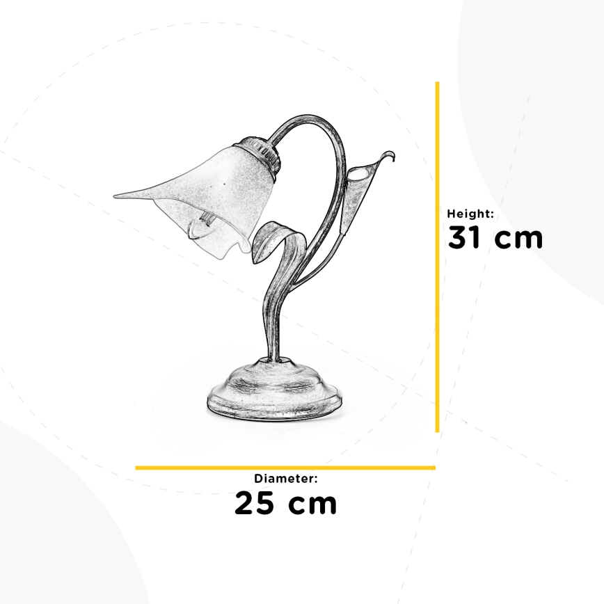 ONLI – Stalinė lempa LUCREZIA 1xE14/6W/230V bronzos