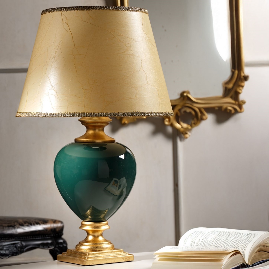 ONLI - Stalinis šviestuvas AMADEUS 1xE27/15W/230V 72 cm žalia/auksas