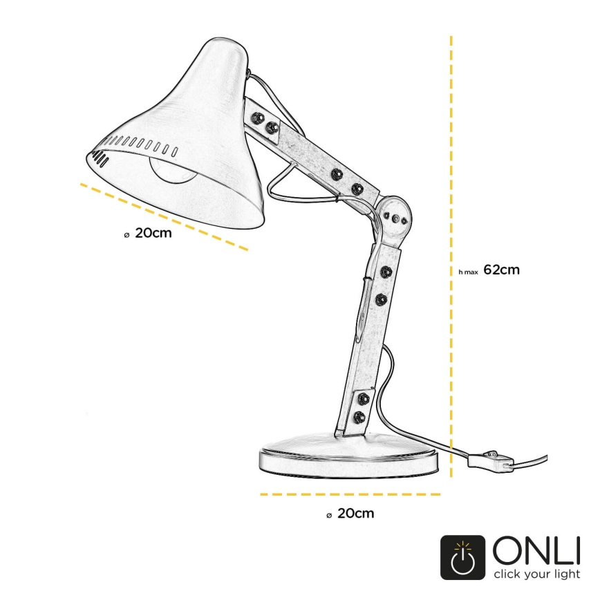 ONLI - Stalinis šviestuvas ARCHITETTO 1xE27/22W/230V 62 cm pilka/ruda