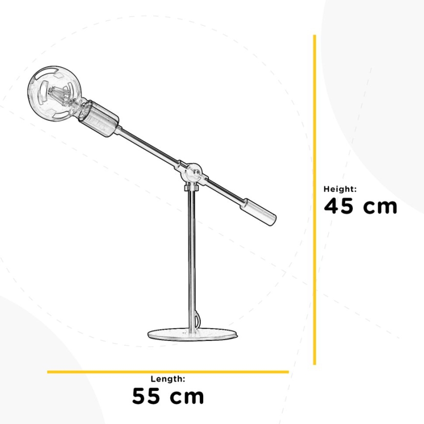 ONLI - Stalinis šviestuvas ASTE 1xE27/15W/230V 45 cm juoda/auksas