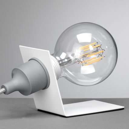 ONLI - Stalinis šviestuvas WIRE 1xE27/15W/230V 9 cm pilka/balta