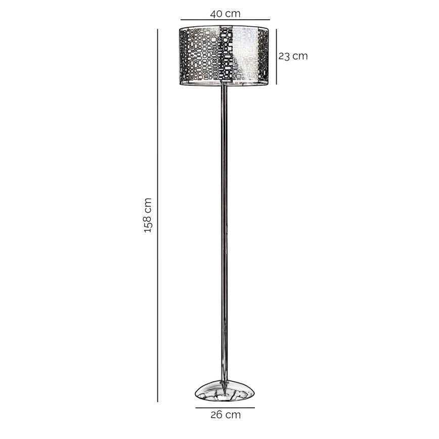 ONLI - Toršeras BRUCE 1xE27/15W/230V matinis chromas