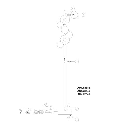 ONLI - Toršeras PALOMA 7xG9/10W/230V juoda/dūminis