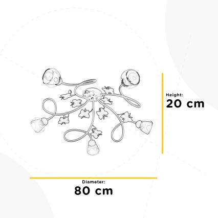 ONLI - Tvirtinamas vaikiškas sietynas BUTTERFLY 5xE14/6W/230V