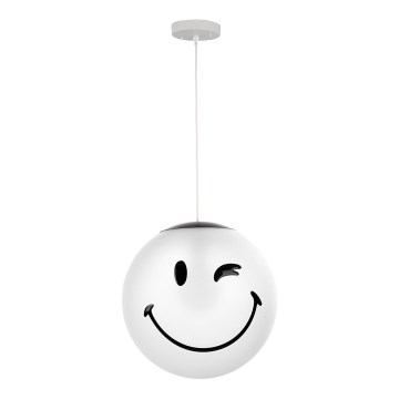 ONLI - Vaikiškas pakabinamas šviestuvas ant laido SMILEY 1xE27/15W/230V balta