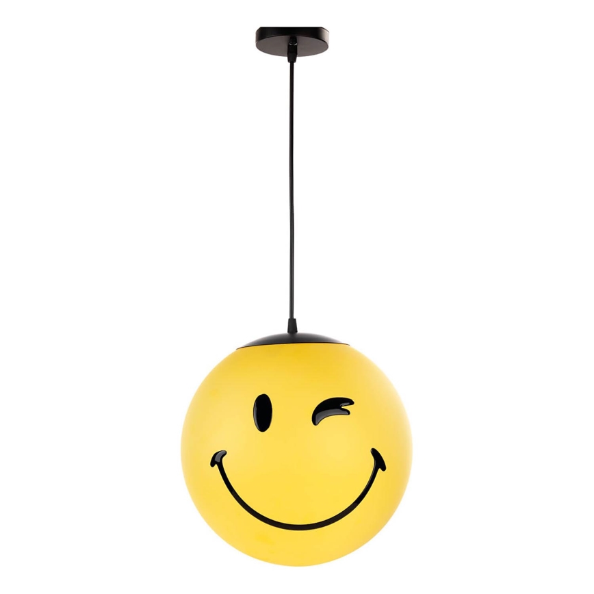 ONLI - Vaikiškas pakabinamas šviestuvas su laidu SMILEY 1xE27/15W/230V geltonas