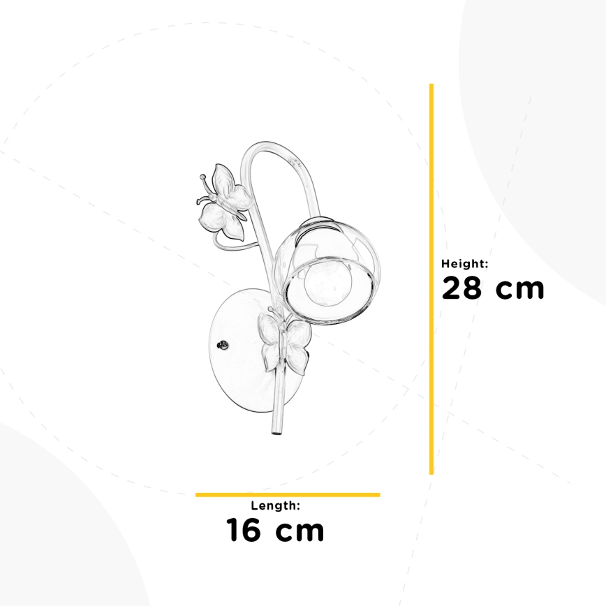 ONLI - Vaikiškas sieninis šviestuvas BUTTERFLY 1xE14/6W/230V