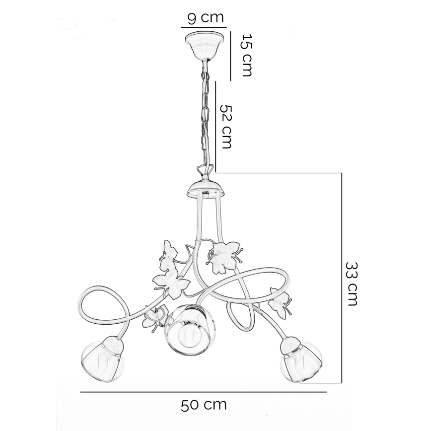 ONLI - Vaikiškas sietynas BUTTERFLY 3xE14/6W/230V