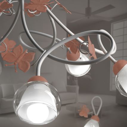 ONLI - Vaikiškas sietynas BUTTERFLY 5xE14/6W/230V