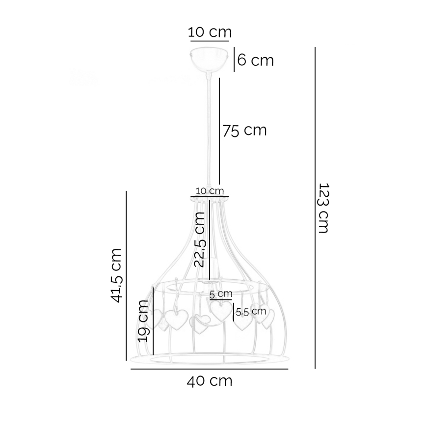 ONLI - Vaikiškas sietynas TITTA 1xE27/22W/230V rausva