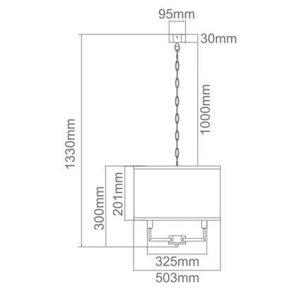 Open Design OR80230 - Liustra ant grandinės CASA 6xE14/15W/230V kreminė/žalvaris