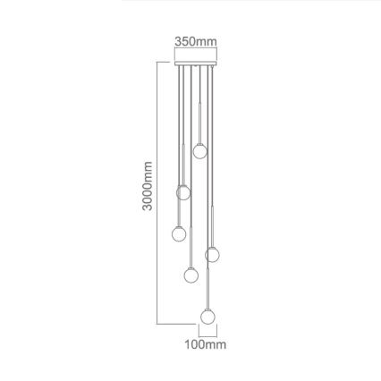 Open Design OR80636 - Pakabinamas šviestuvas ant laido OTA 6xG9/8W/230V juodas
