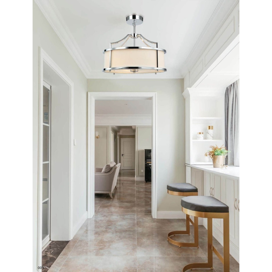 Open Design OR80872 - Liustra ant strypo STANZA 4xE27/15W/230V skersmuo 55 cm blizgus chromas/balta