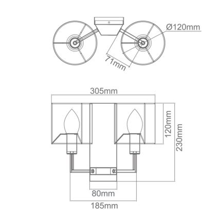 Open Design OR81497 - Sieninis šviestuvas CASA 2xE14/12W/230V blizgus chromas/kreminė