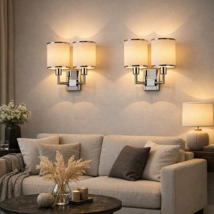 Open Design OR81497 - Sieninis šviestuvas CASA 2xE14/12W/230V blizgus chromas/kreminė