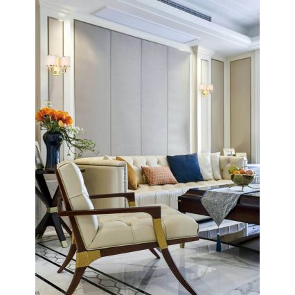 Open Design OR81503 - Sieninis šviestuvas CASA 2xE14/12W/230V žalvaris/kreminė