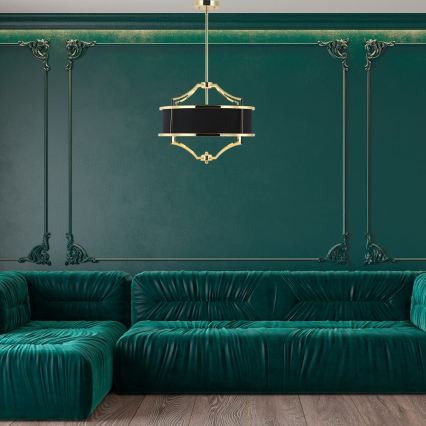 Open Design OR84160 - Liustra ant strypo STESSO 4xE27/15W/230V skersmuo 55 cm auksinė/juoda