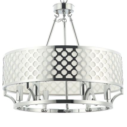 Open Design OR84375 - Pakabinama liustra ant grandinės VERNO 6xE14/12W/230V skersmuo 55 cm blizgus chromas