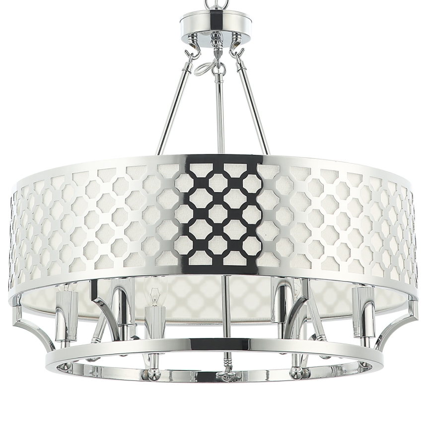 Open Design OR84375 - Pakabinama liustra ant grandinės VERNO 6xE14/12W/230V skersmuo 55 cm blizgus chromas