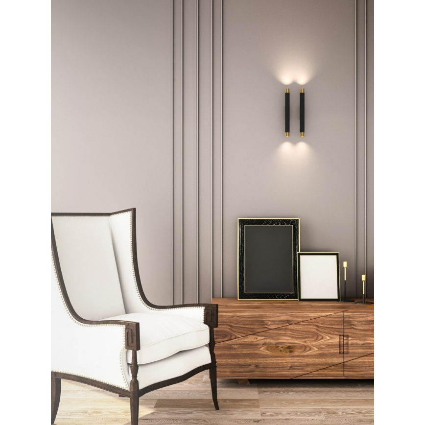 Open Design OR84573 - Sieninis šviestuvas Q 2xG9/3,5W/230V juodas/auksinis