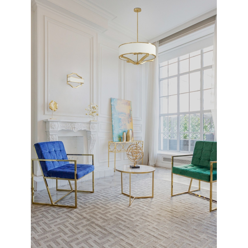 Open Design OR84825 - Liustra ant strypo GERDO 4xE27/12W/230V auksinė/balta