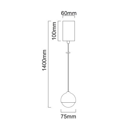 Open Design OR85099 - LED pakabinamas šviestuvas ant laido BOLICINA LED/5W/230V auksinis