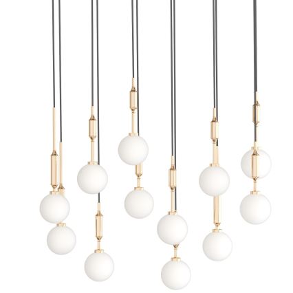 Open Design OR85457 - Pakabinamas šviestuvas ant troselio ERO 12xG9/8W/230V auksinis