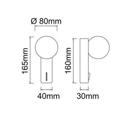 Open Design OR85549 - Vonios kambario sieninis šviestuvas BOLETTA 1xG9/8W/230V IP44 smėlinė