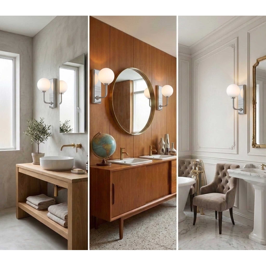 Open Design OR85594 - Vonios sieninis šviestuvas ERO 1xG9/9W/230V IP44, blizgus chromas