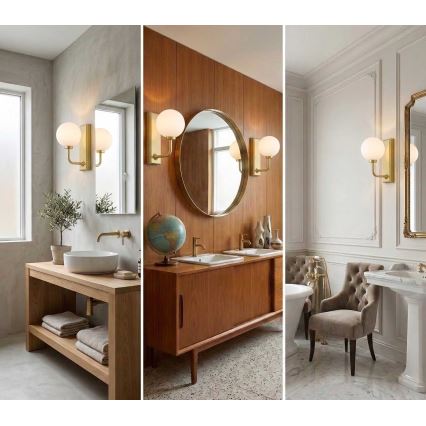 Open Design OR85600 - Sieninis vonios šviestuvas ERO 1xG9/9W/230V IP44 žalvaris