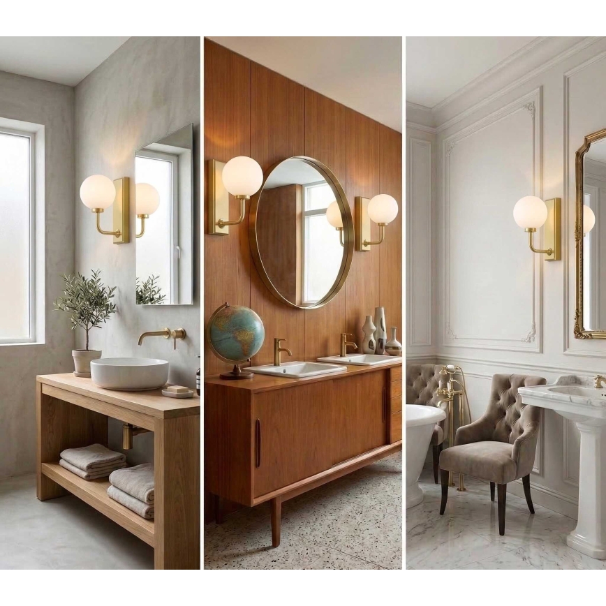 Open Design OR85600 - Sieninis vonios šviestuvas ERO 1xG9/9W/230V IP44 žalvaris