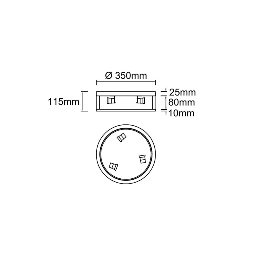 Open Design OR85778 - Lubinis šviestuvas SANDRO 3xE14/12W/230V Ø 35 cm žalvaris
