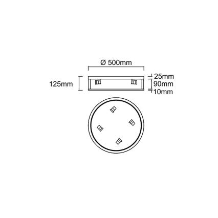Open Design OR85808 - Lubinis šviestuvas SANDRO 4xE14/12W/230V Ø 50 cm blizgus chromas