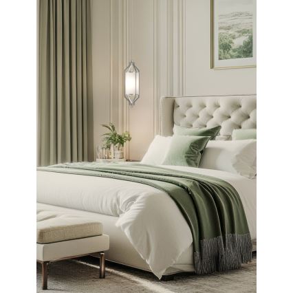 Open Design OR85853 - Pakabinamas šviestuvas ant stiebo ZUNDO 1xE27/15W/230V matinis chromas/balta