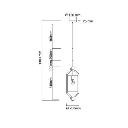 Open Design OR85860 - Pakabinamas šviestuvas su stiebu ZUNDO 1xE27/15W/230V žalvaris/balta