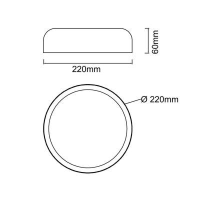 Open Design OR85914 - LED lubinis šviestuvas CEDRONE, LED/14 W/230 V, 3000/4500/6500 K, skersmuo 22 cm, baltas