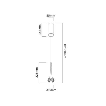 Open Design OR86171 - LED pakabinamas šviestuvas ant kabelio CRIMA LED/7W/230V, žalvaris
