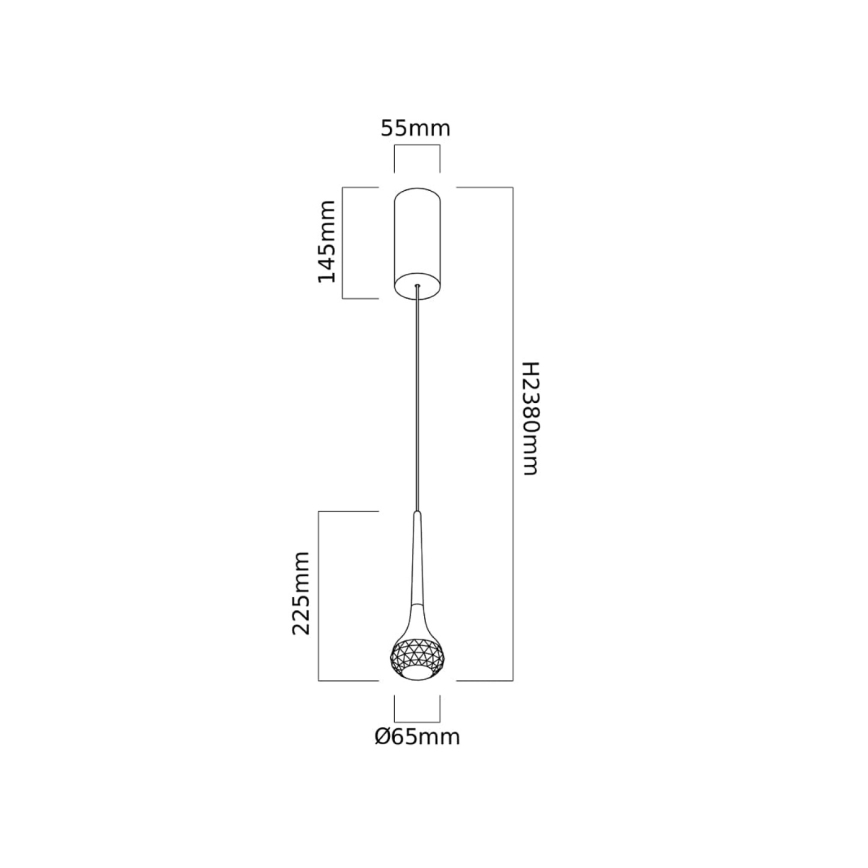 Open Design OR86171 - LED pakabinamas šviestuvas ant kabelio CRIMA LED/7W/230V, žalvaris