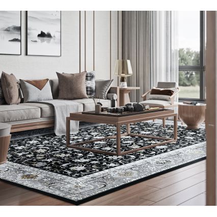 Orientalinis kilimas GRECE 120x170 cm 2150 g/m2 juoda/pilka/balta