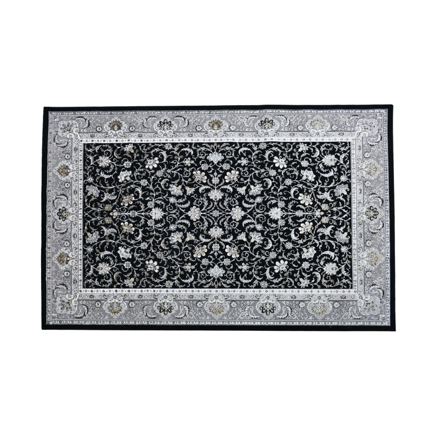 Orientalinis kilimas GRECE 120x170 cm 2150 g/m2 juoda/pilka/balta