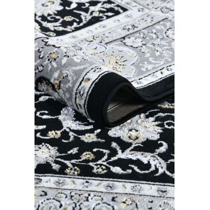 Orientalinis kilimas GRECE 120x170 cm 2150 g/m2 juoda/pilka/balta