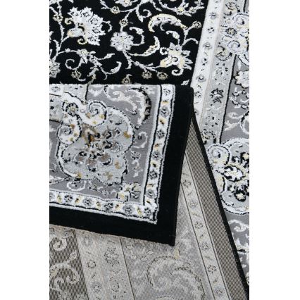 Orientalinis kilimas GRECE 120x170 cm 2150 g/m2 juoda/pilka/balta