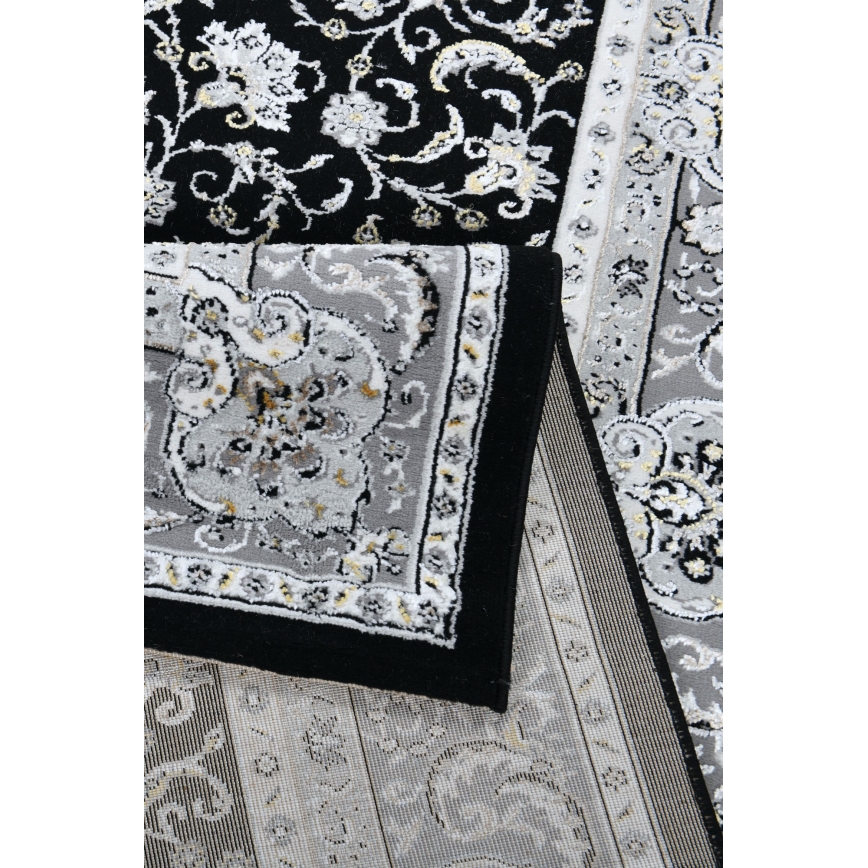 Orientalinis kilimas GRECE 120x170 cm 2150 g/m2 juoda/pilka/balta